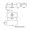 Double cuve polypropylène 45x90 cm pour laboratoires et industries