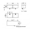 Double évier PP 45x120 cm résistant aux produits chimiques
