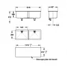 Double évier PP 45x120 cm résistant aux produits chimiques