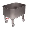 Cuve roulante en matière inox AISI 304 avec vanne de vidange