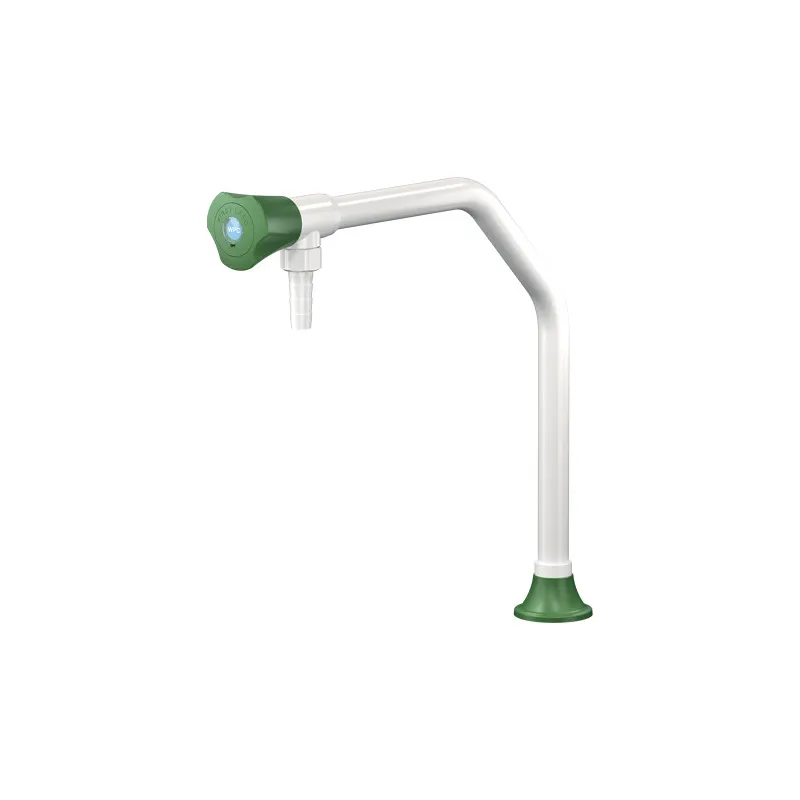 Robinet laboratoire col de cygne chandelier bec fixe montage sur table