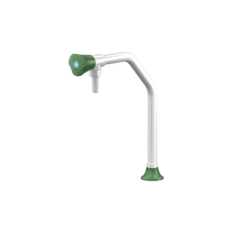 Robinet laboratoire col de cygne chandelier bec fixe montage sur table