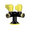 Double robinet pour gaz combustible avec sortie sur table - Sanifirst
