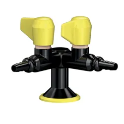 Double robinets sur table avec commande directe pour gaz combustibles