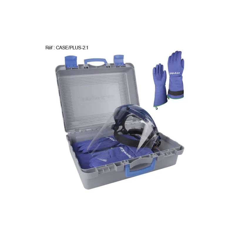 Mallette Cryokit contenant tous les EPI contre les risques cryogéniques
