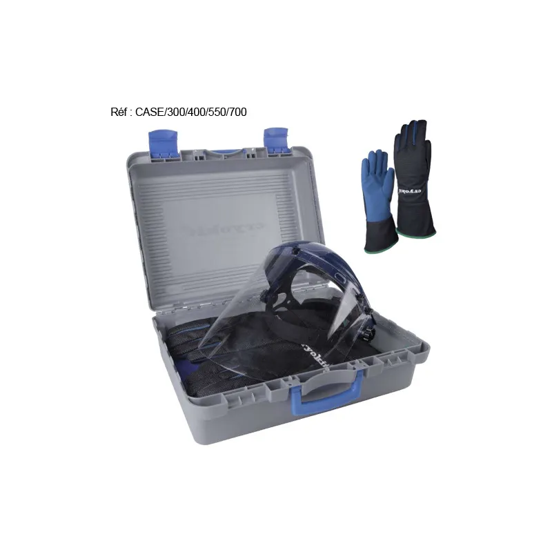 Mallette Cryokit contenant tous les EPI contre les risques cryogéniques