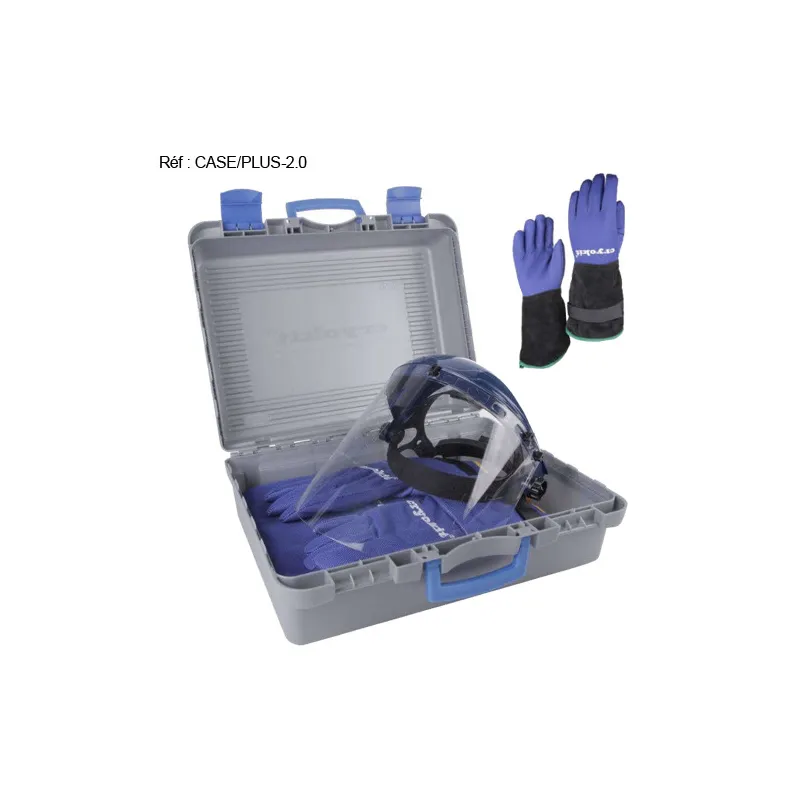 Mallette Cryokit contenant tous les EPI contre les risques cryogéniques