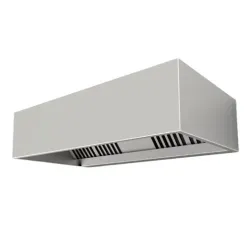 Hotte inox murale rectangulaire pour aspiration grand débit des fumées