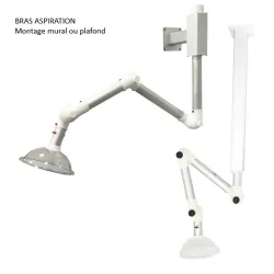Bras de captation 3 articulations en aluminium
