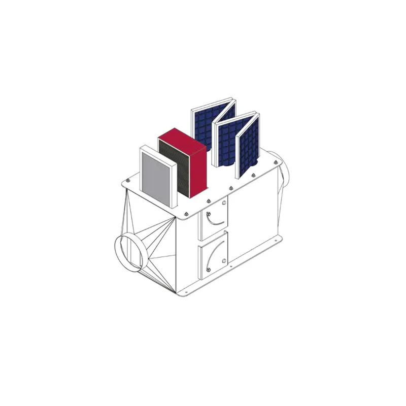 Caisson filtration HEPA particules et charbon actif pour les polluants