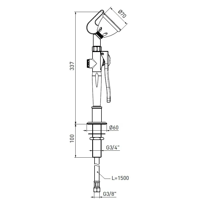 Rince œil de sécurité avec douchette extractible à 45° montage table