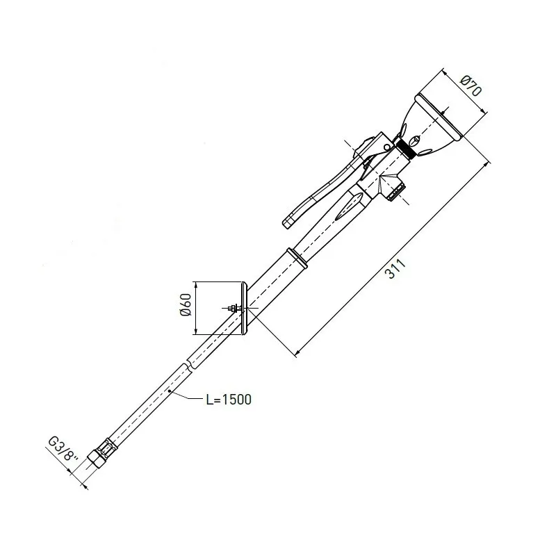 Rince œil sécurité simple & douchette extractible murale sortie droite