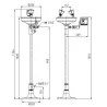 Lave yeux sécurité avec cuvette en inox fixation au sol action coude
