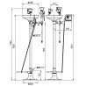 Lave yeux sécurité double commande douchette extractible fixation sol